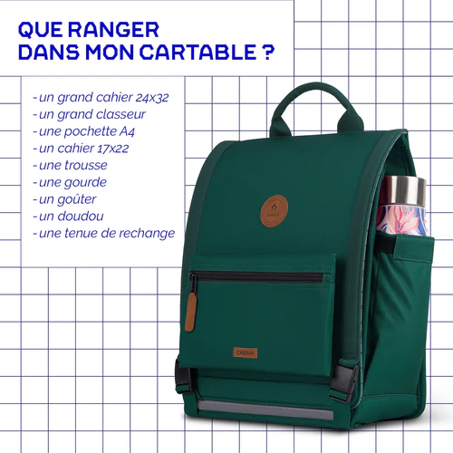 Discover Large Glencoe Dark Green Schoolbag