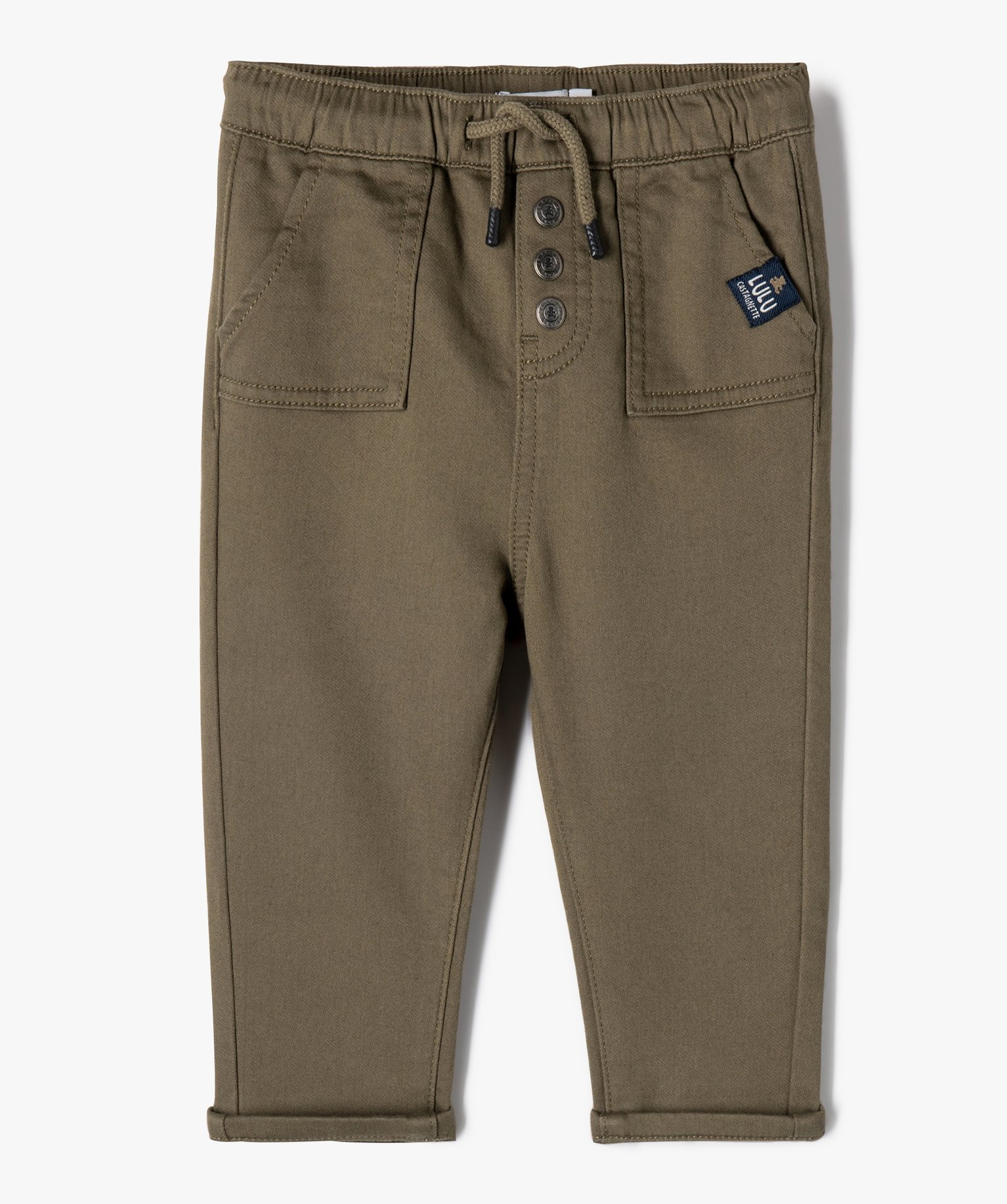 Pantalon bébé Garçon avec ceinture élastique - LuluCasta... kaki | GEMO