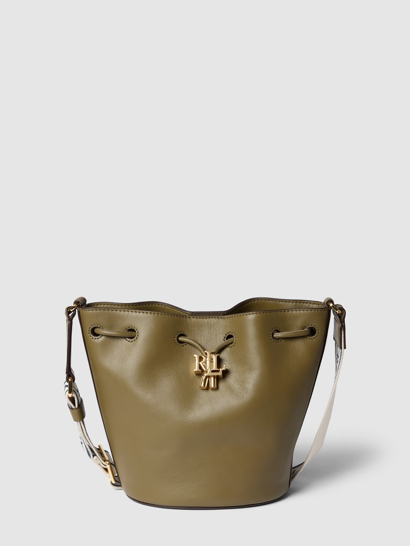 Bucket Bag mit Label-Detail Modell 'ANDIE' in olivgrün