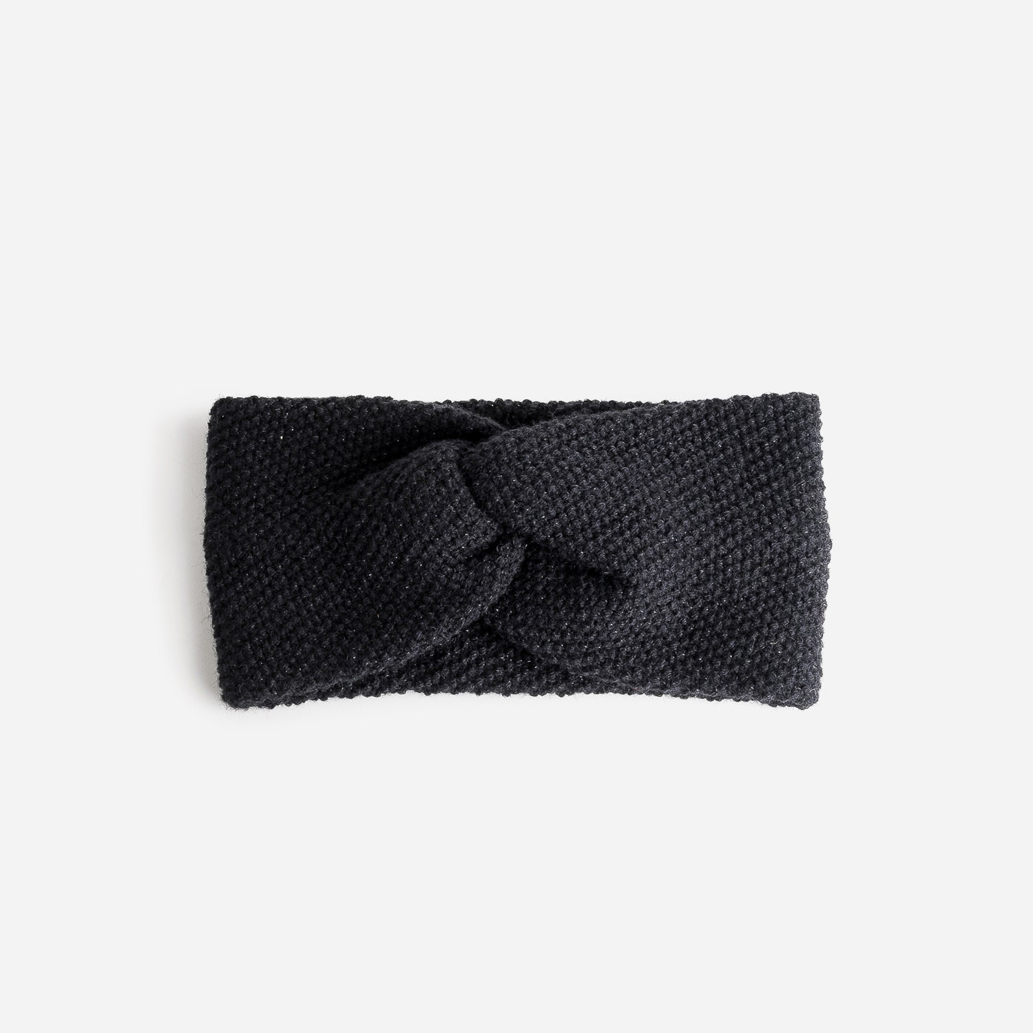 Headband noir pailleté en tricot avec nœud fixe
