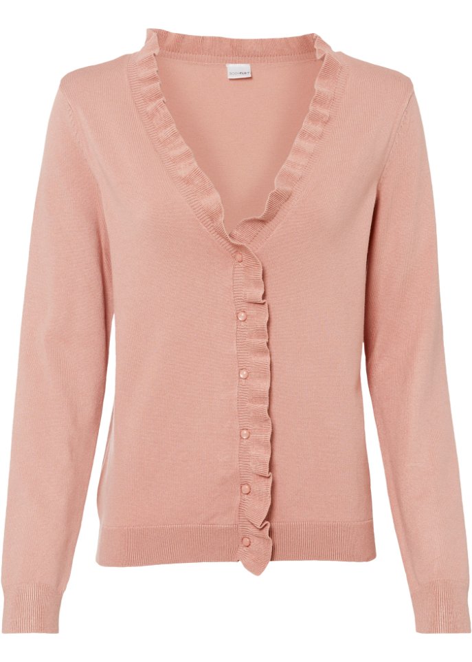 Strickjacke mit Rüschenkragen