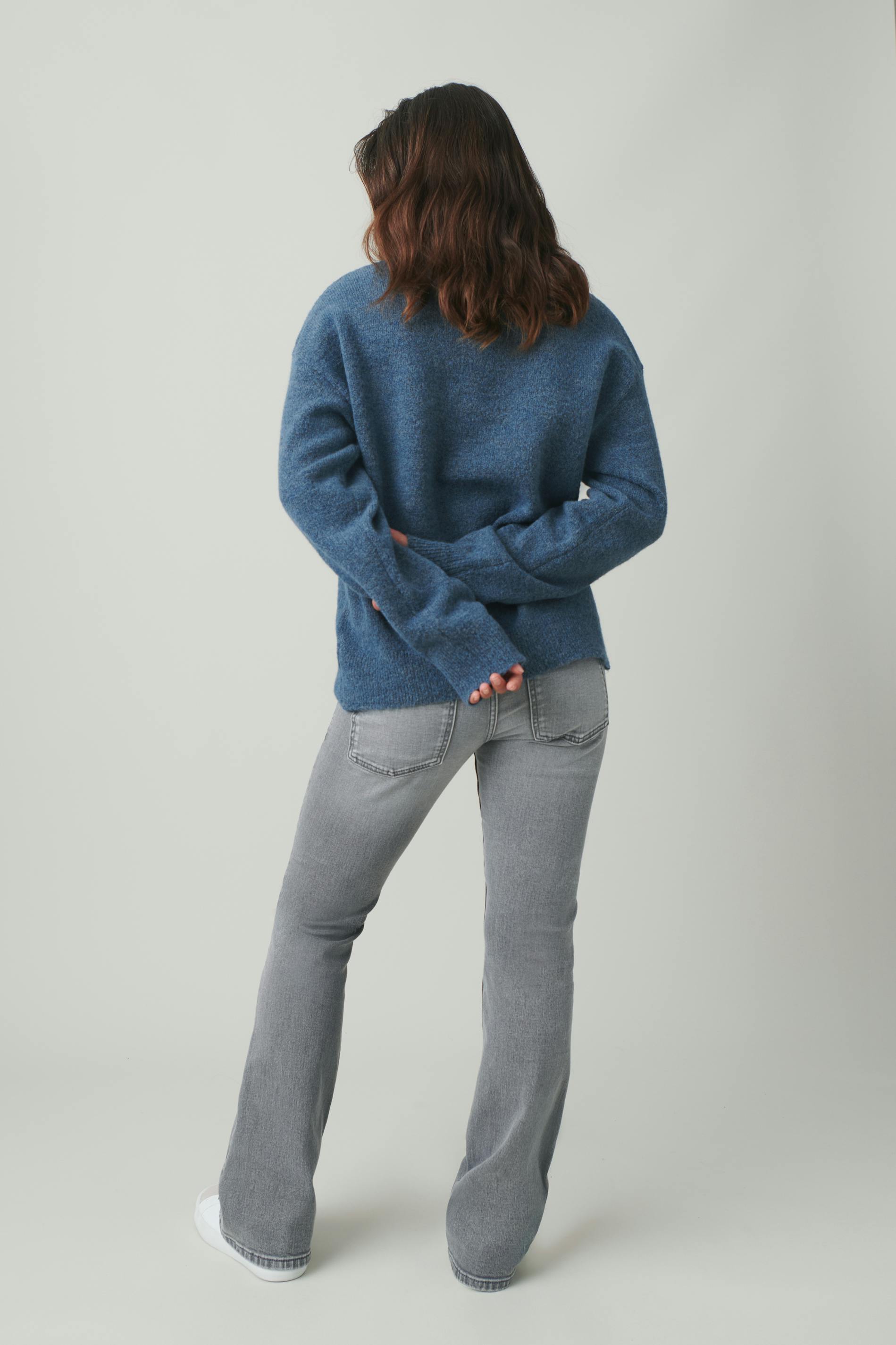 Pleated flare jeans