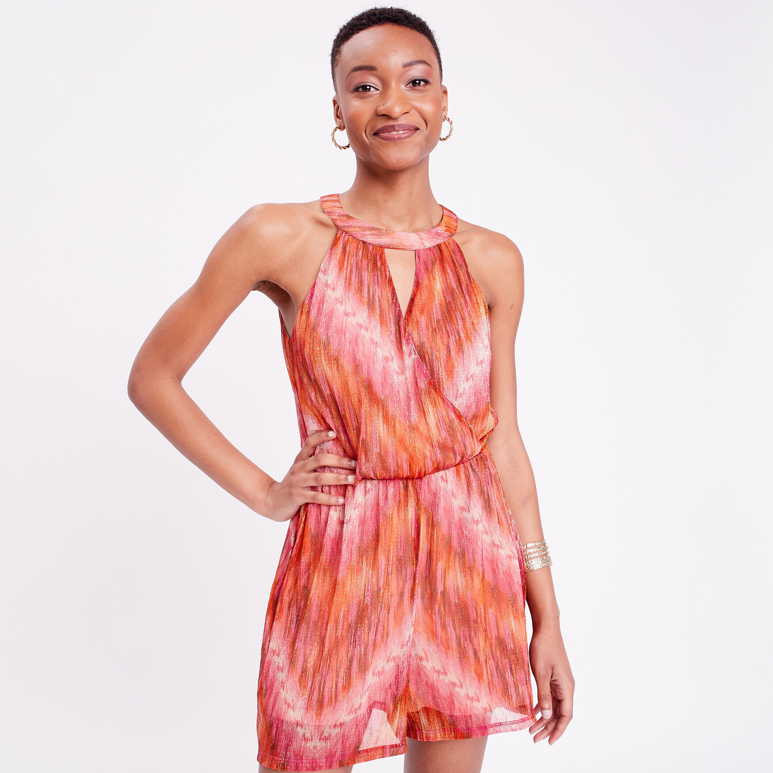 Combishort large effet croisé rose femme | Cache Cache