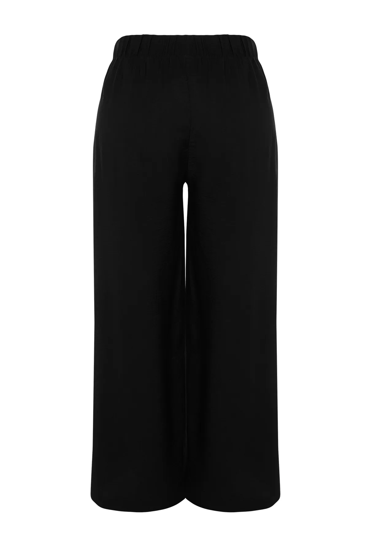 Trendyol Curve  Schwarze Strandhose aus gewebtem Textil mit Wickelverschluss