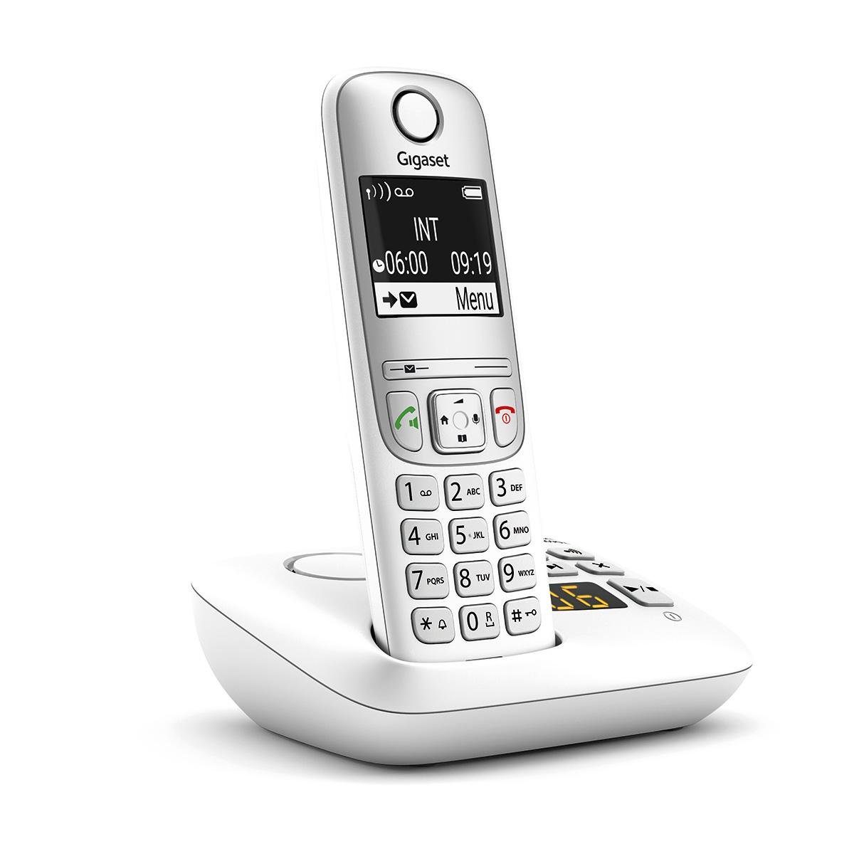 Gigaset AE 690A weiß Schnurloses DECT-Telefon (Mobilteile: 1, mit Anrufbeantworter, Freisprechen)