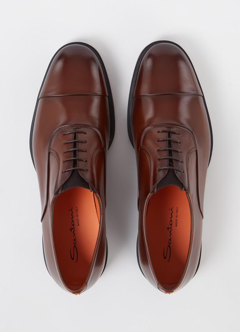 Sapato Santoni Easy On de couro com cadarço