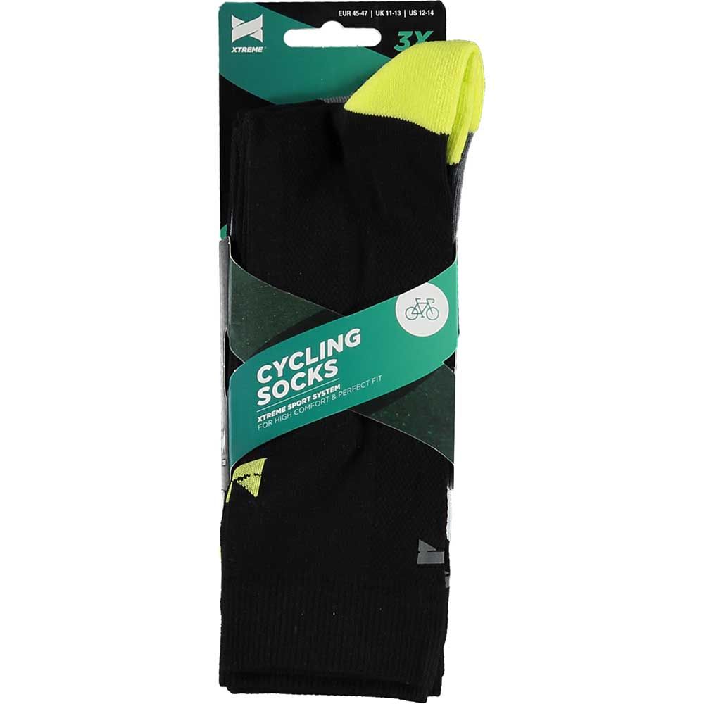 Xtreme 9 Paar Multi Black Crew Radsocken
