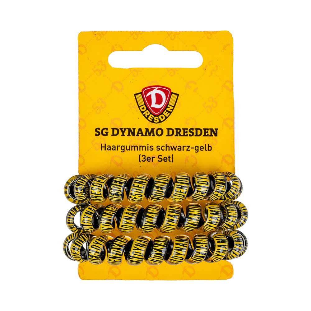 Haargummis schwarz-gelb (3er Set)