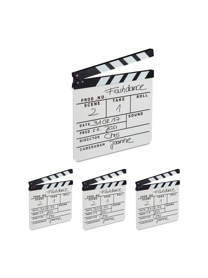relaxdays 4x Filmklappe in Weiß günstig kaufen onesize