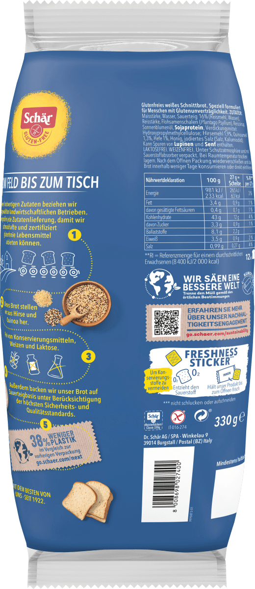 Brot, Meisterbäckers Classic mit Hirse & Quinoa (12 Stück), 330 g