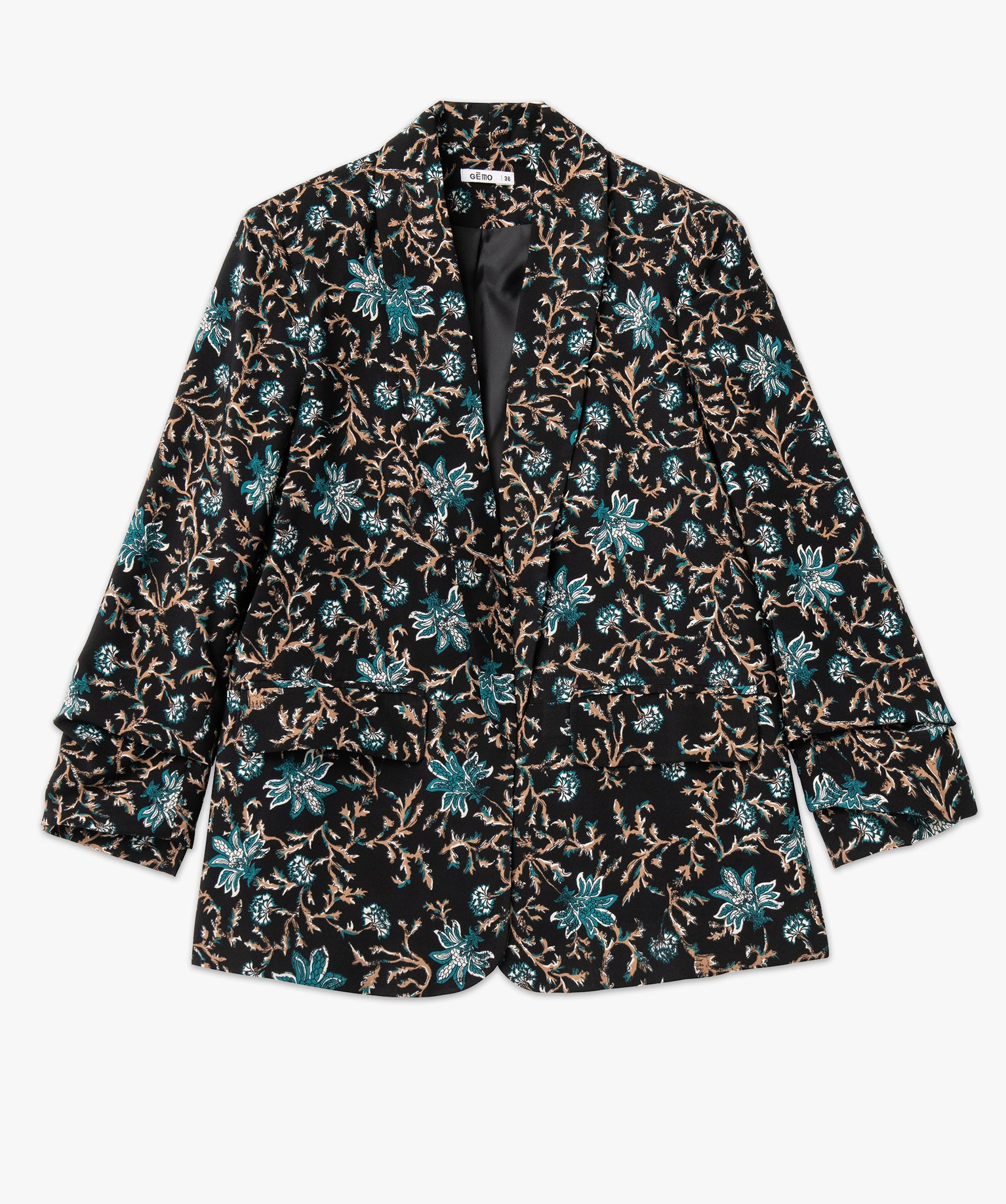 Veste à manches froncées femme imprime | GEMO