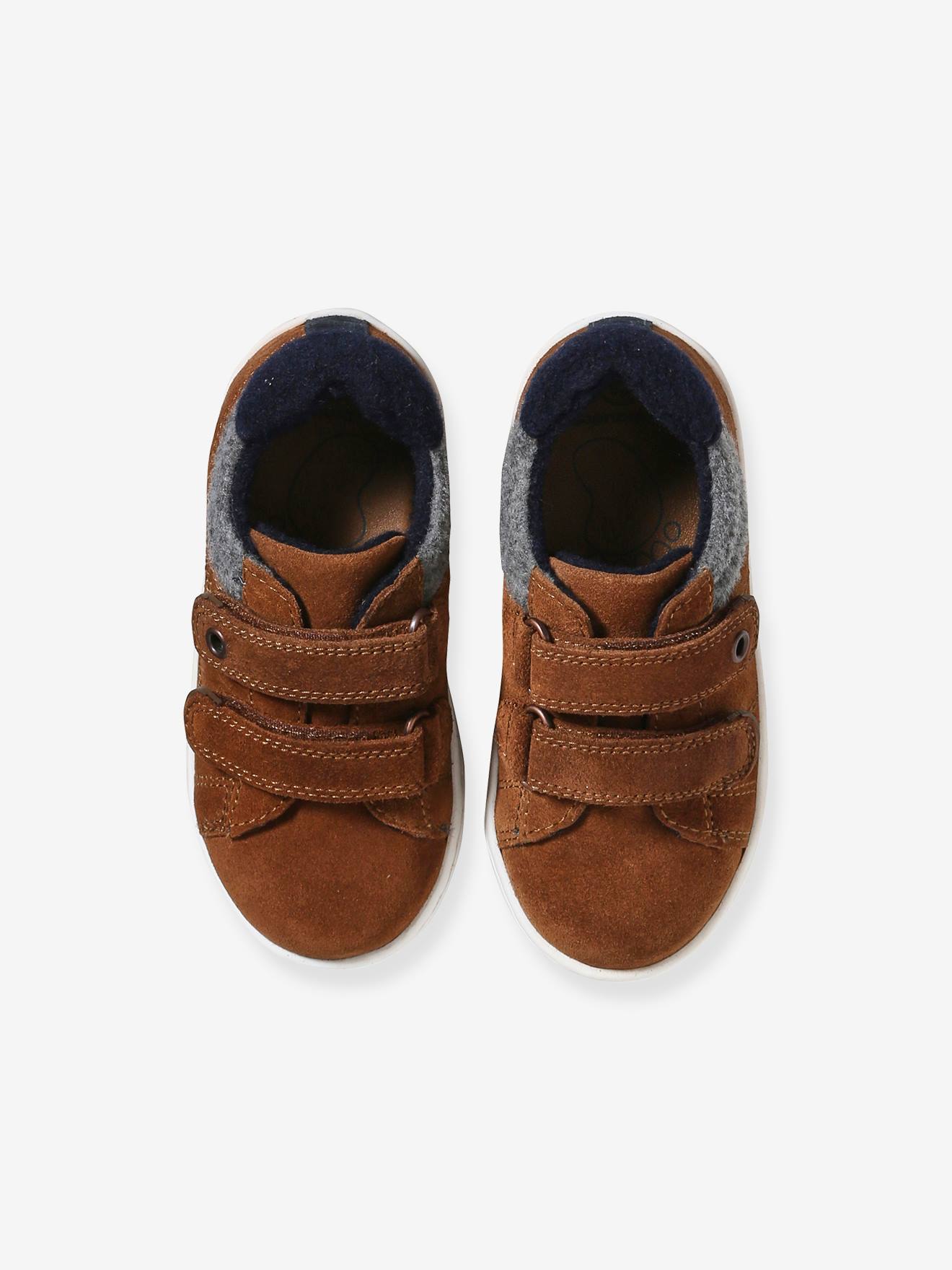 Baskets scratchées cuir enfant collection maternelle marron