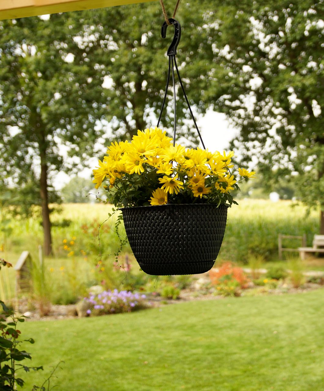 Powertec Garden Strickoptik-Hängetopf - Anthrazit