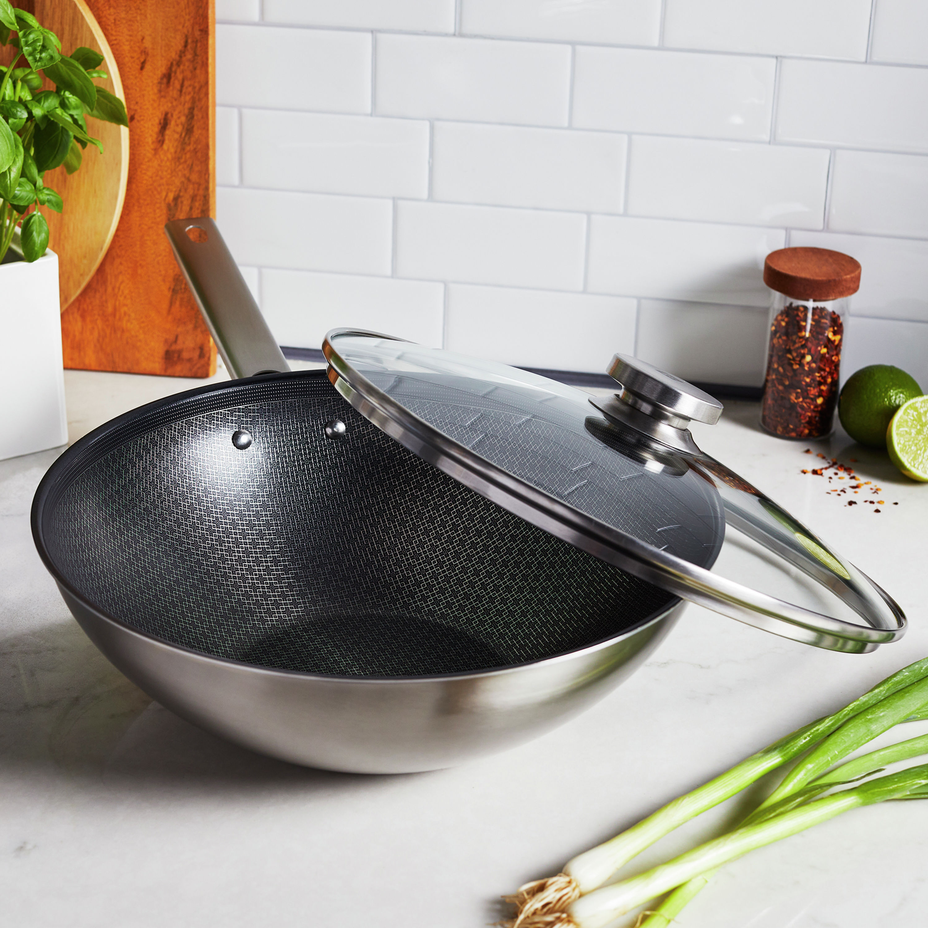 Wok 30 cm, 18/10 Edelstahl