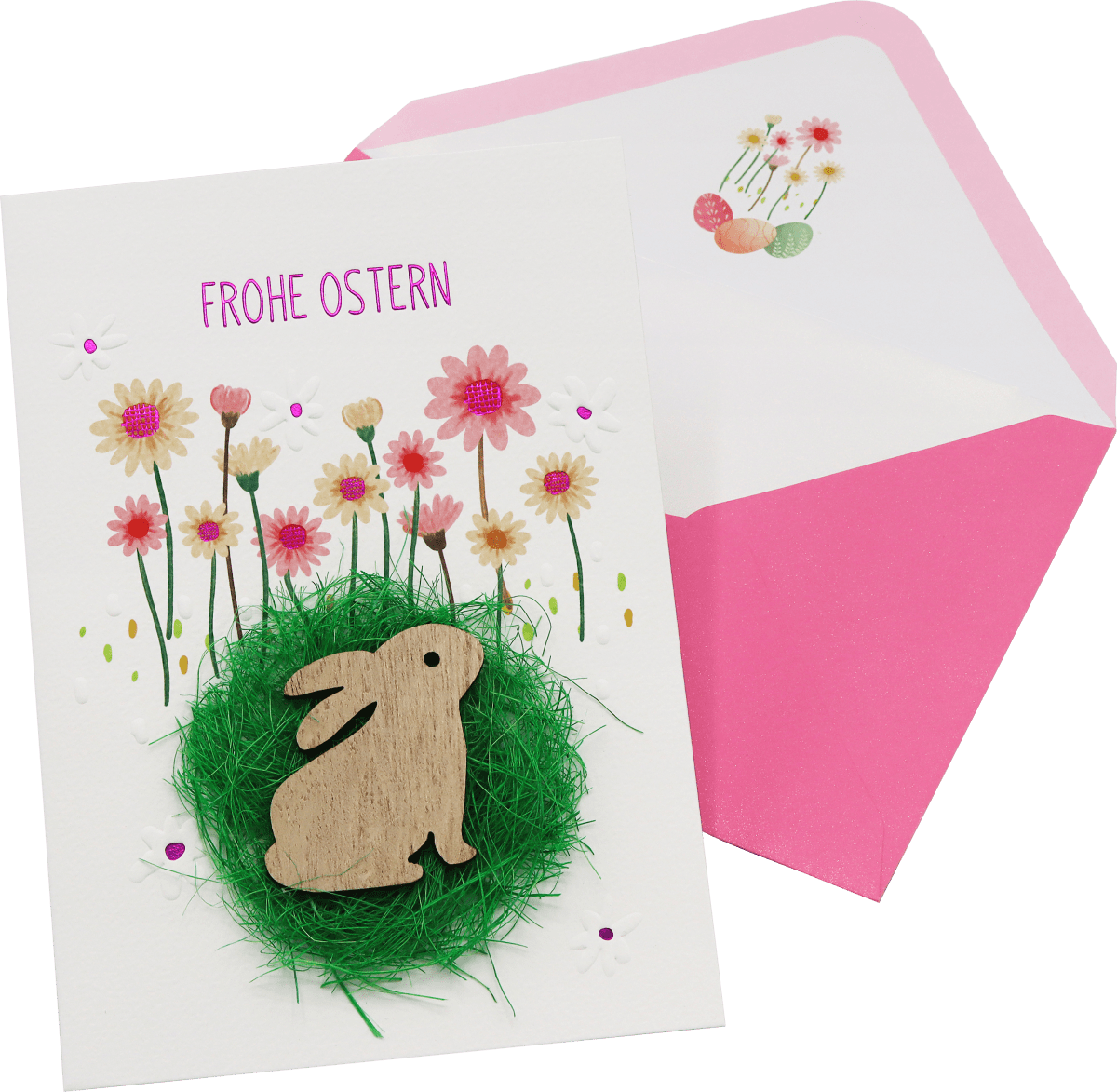 Grußkarte Ostern Holzhase, 1 St