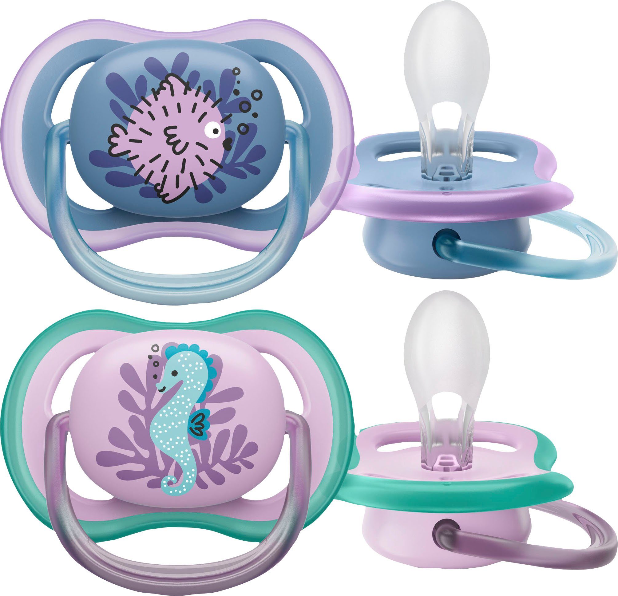 Philips AVENT Schnuller ultra air SCF085, Doppelpack, mit Transport- und Sterilisationsbox, 6 bis 18 Monate