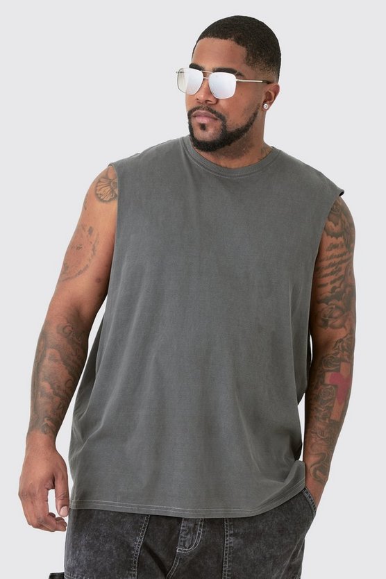 Plus graues Homme Racer-Tanktop