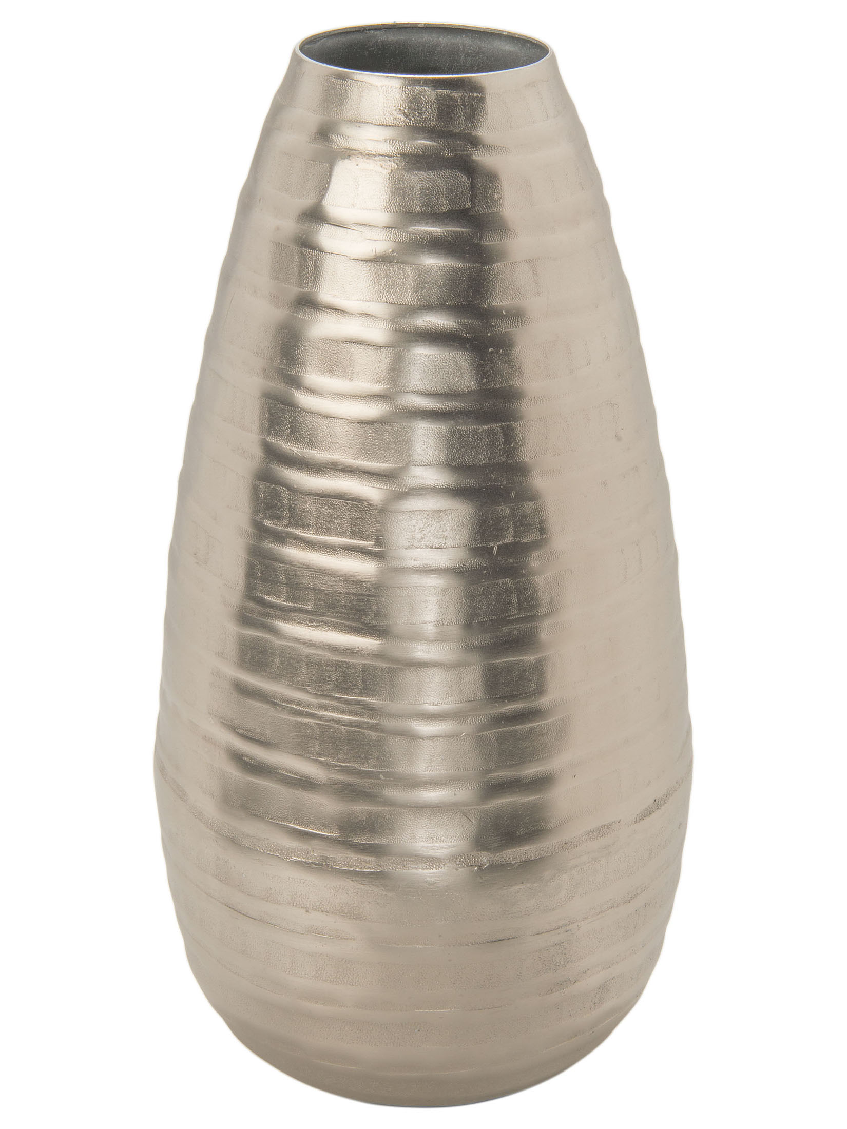Matt Silver Linear Deko-Vase, Silber