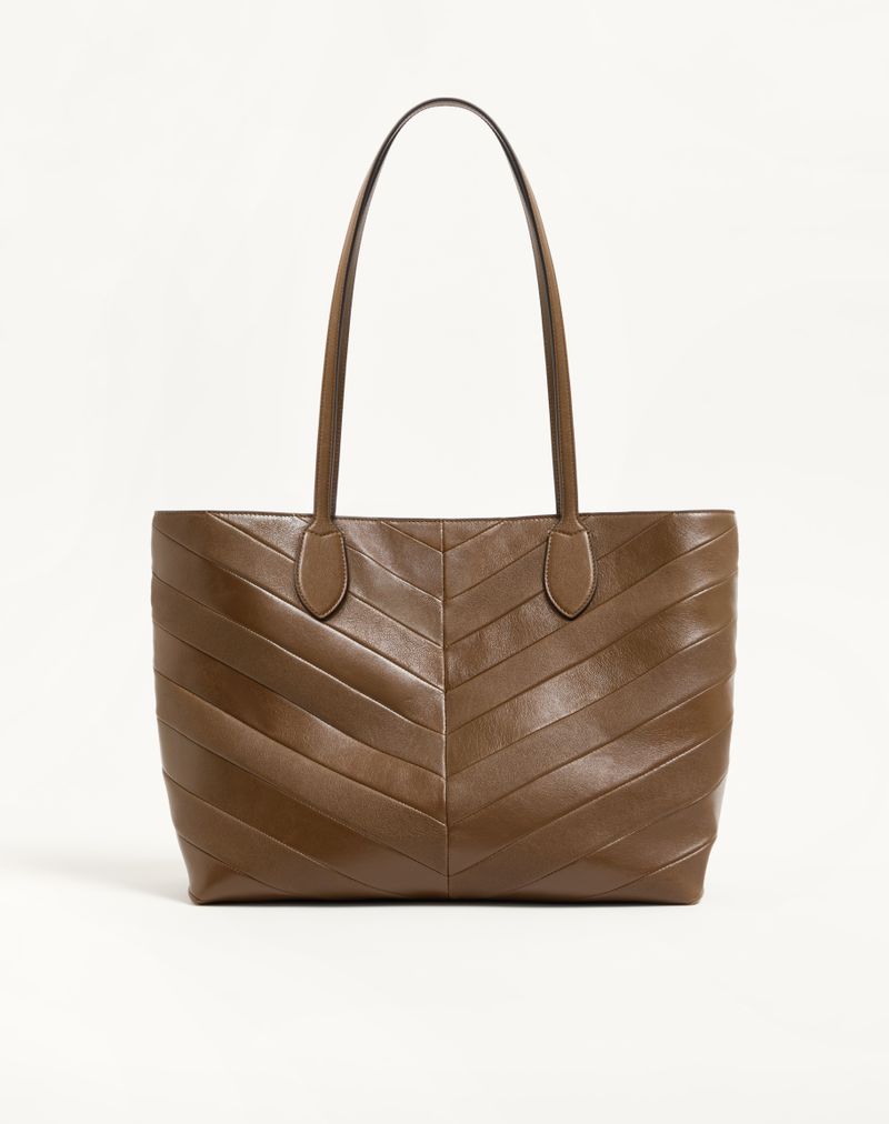 Bolsa de compras média Valentino Garavani Jean em napa com estampa chevron.