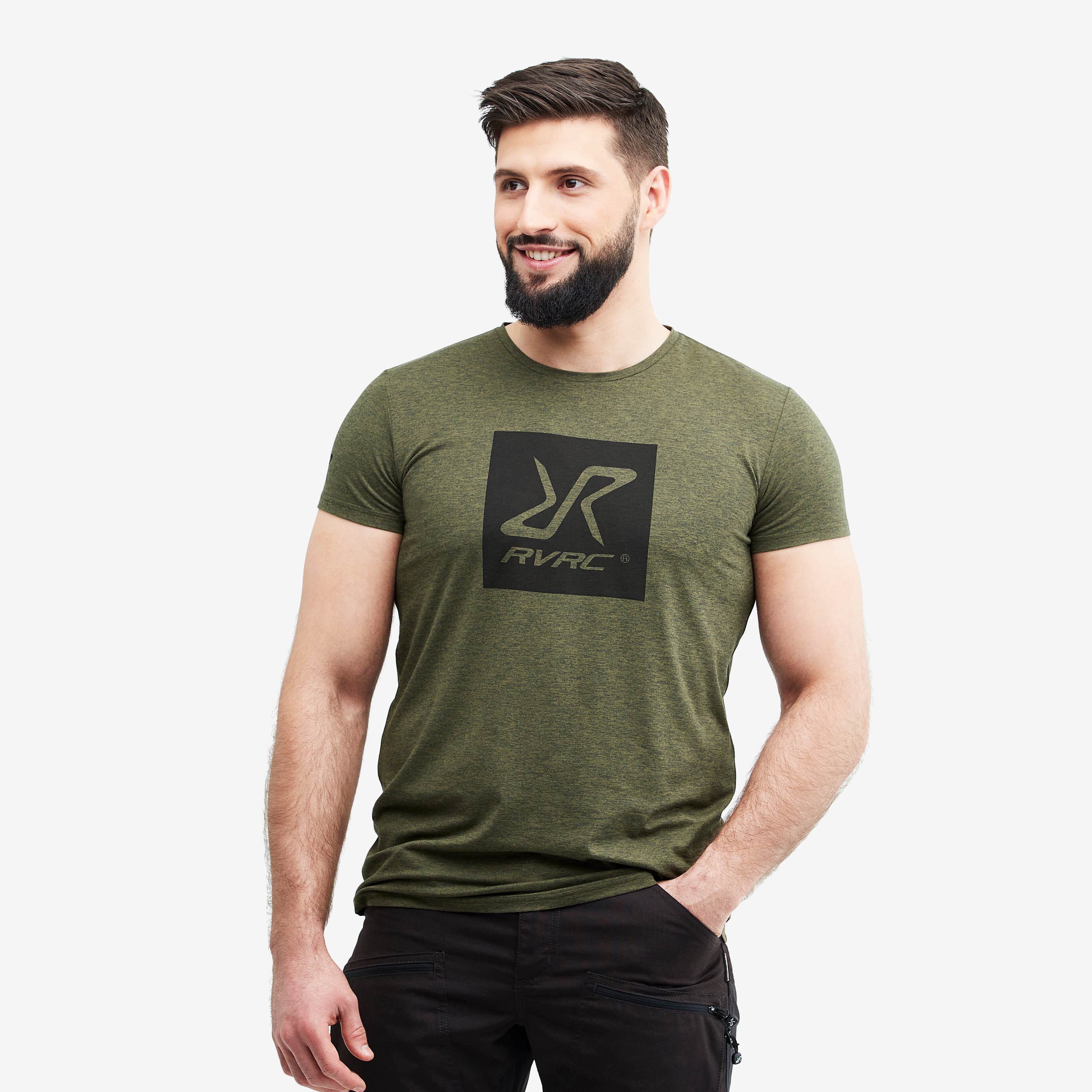 Vagabond Logo Tee Homme Burnt Olive Melange