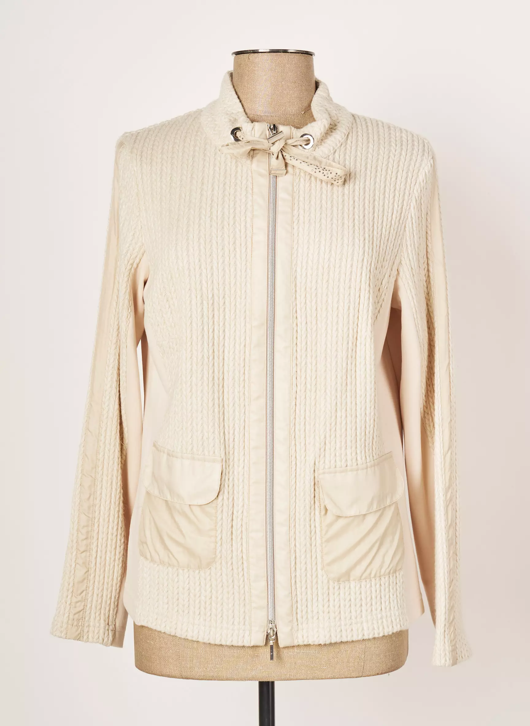 Just White Cardigans Femme couleur beige