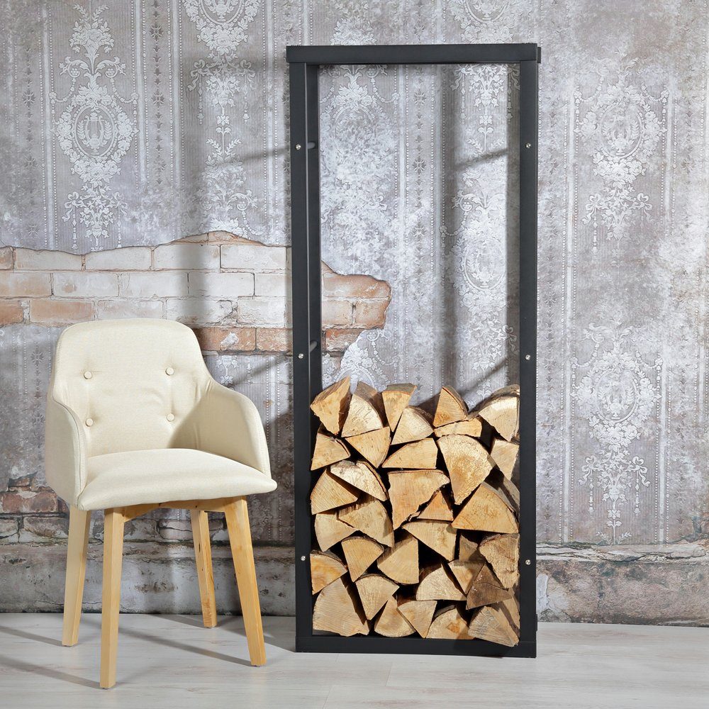 Melko Kaminholzregal Holzregal Kaminholzablage Kaminholzständer Anti-Kipp-Beschlag, BxTxH:60x25x100 cm, (Stück), Pulverbeschichtet