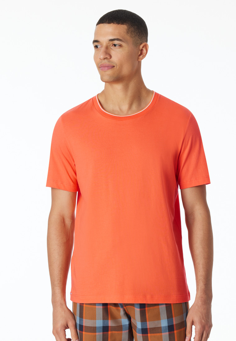 Shirt kurzarm Organic Cotton Streifen orange - Mix+Relax