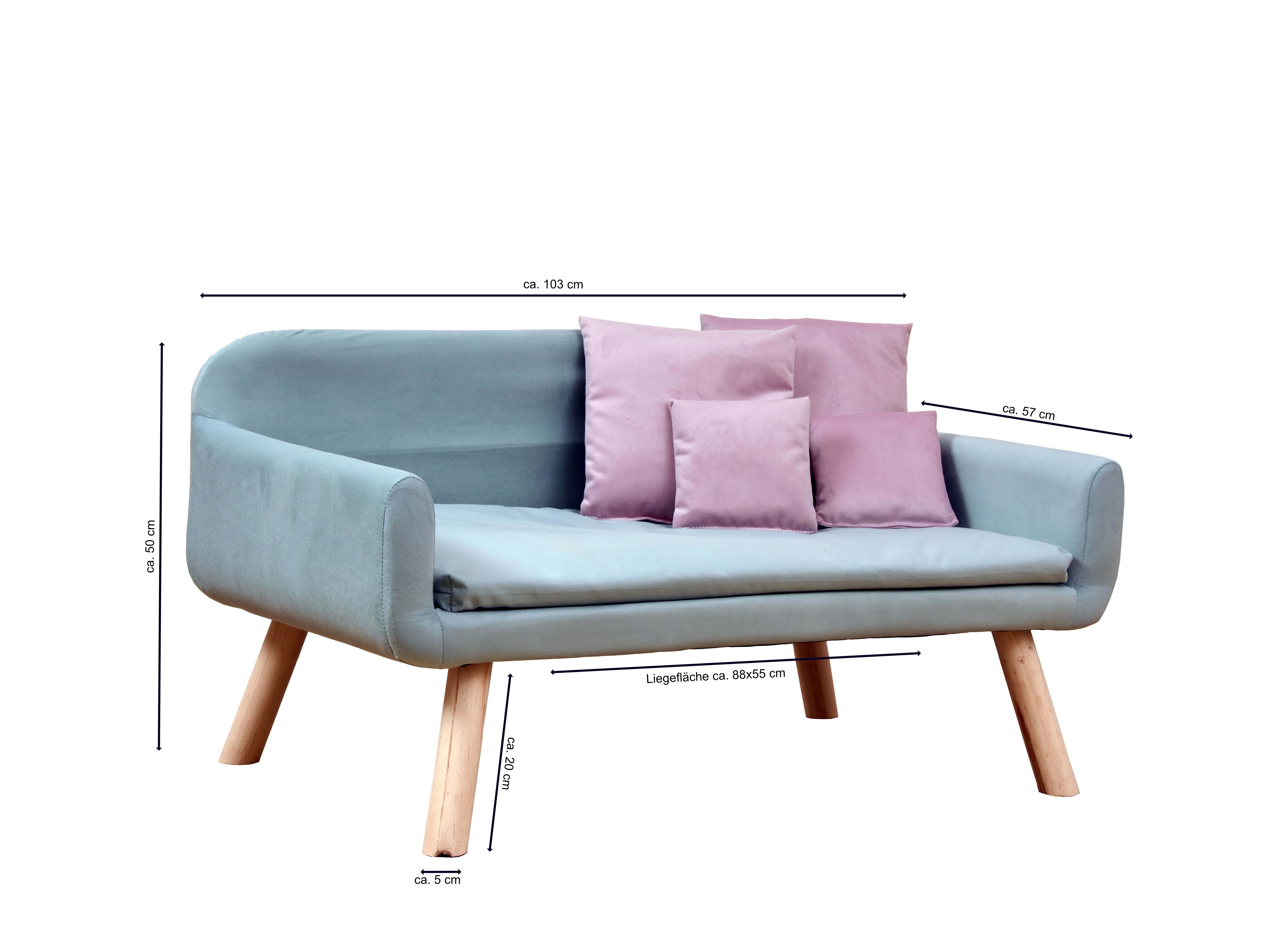 Rohrschneider Hundesofas Rohrschneider Hundesofa Chicago mit Gratis-Beigabe hellblau