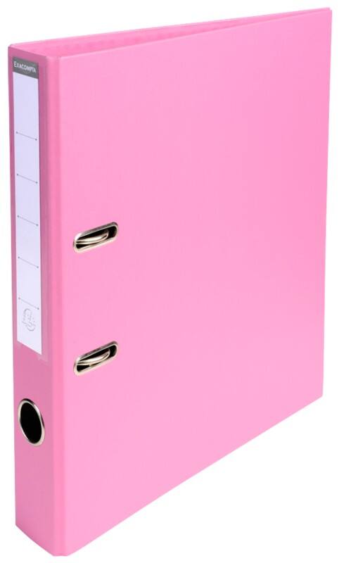 Exacompta Prem Touch Ordner DIN A4 50 mm Rosa 2 Ringe 53555E Pappkarton, PP (Polypropylen) Hochformat 10 Stück
