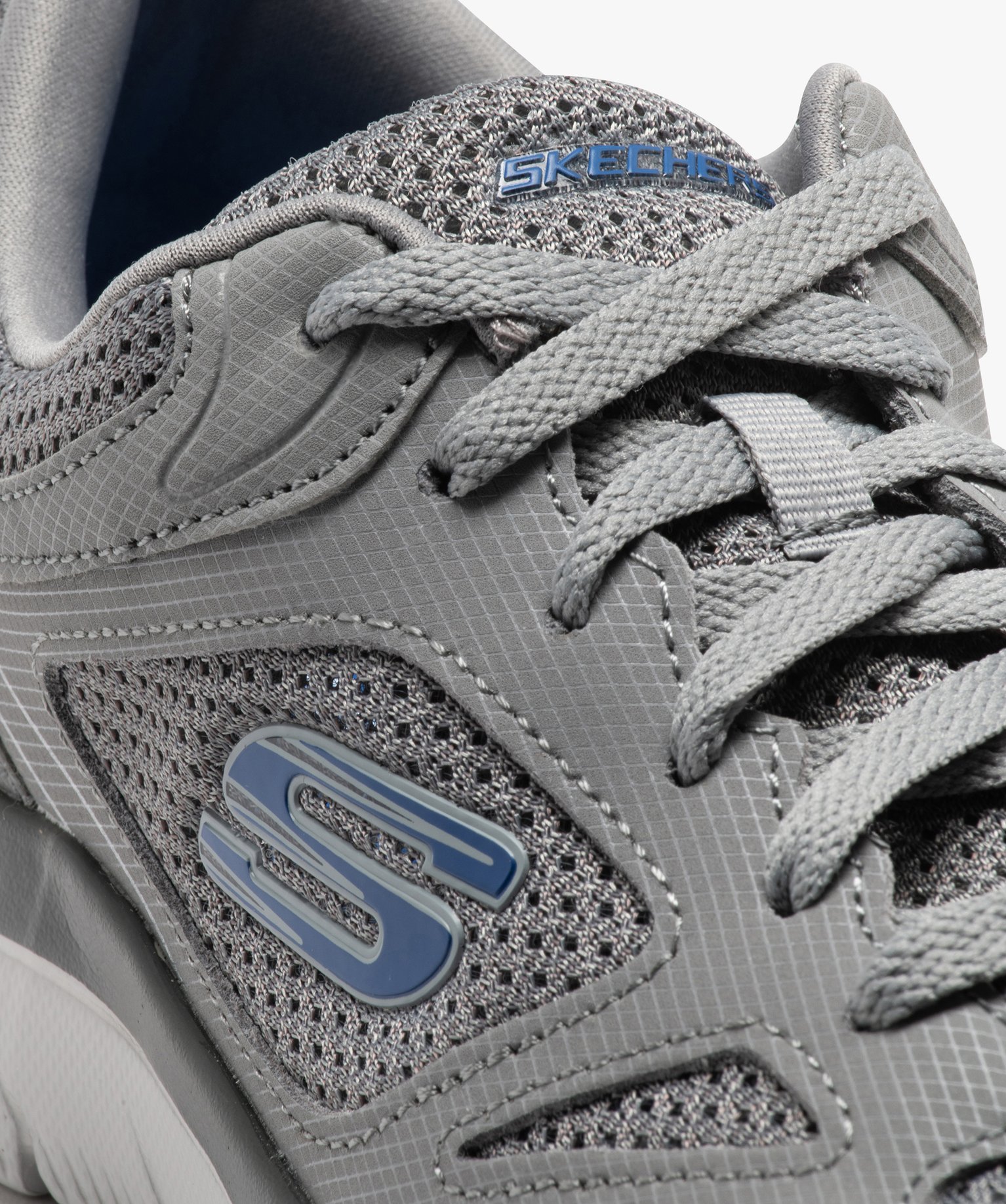 Baskets homme unies détails en mesh - Skechers gris | GEMO