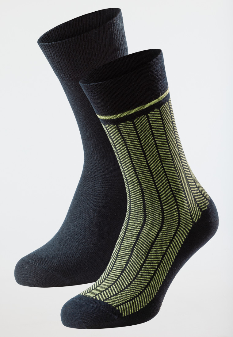 Herrensocken 2er-Pack nachtblau/ grün - Long Life Cool