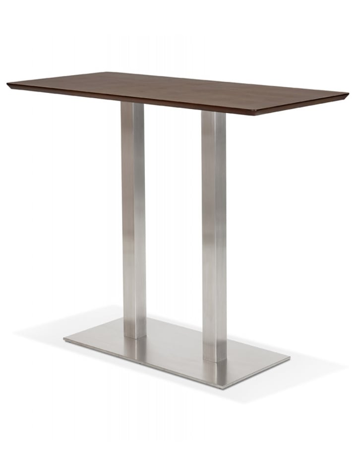 KADIMA DESIGN Stehtisch aus Holz und Metall mit Walnutt Optik | Elegant Modern in Braun günstig kaufen