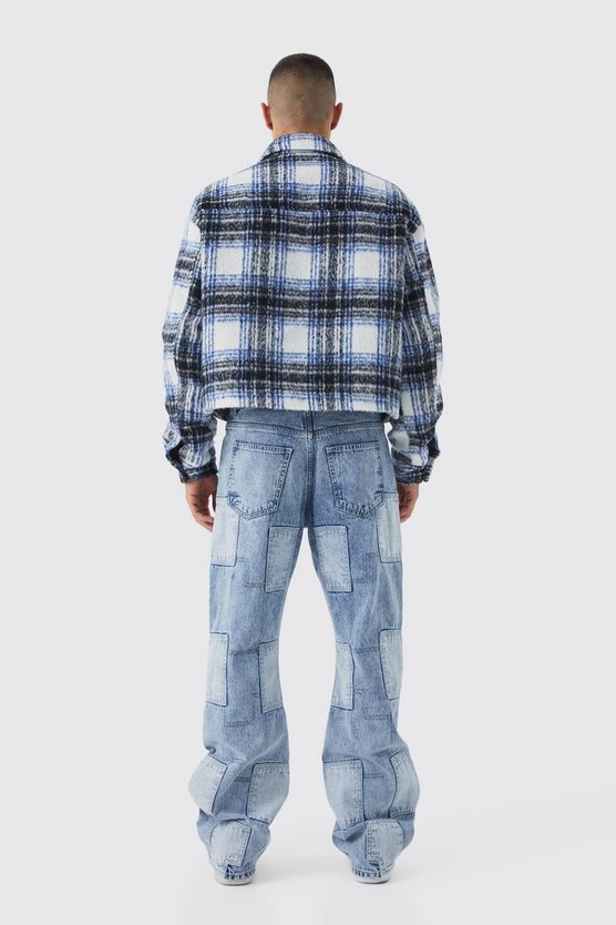 Kastige karierte Harrington-Jacke
