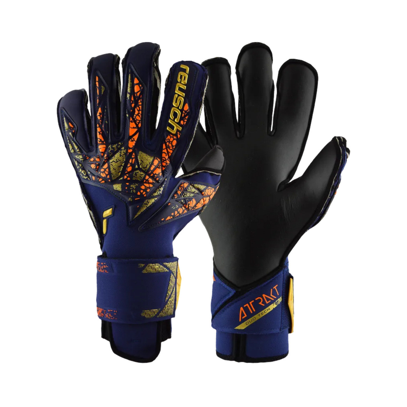 Reusch Attrakt Duo Evolution TW-Handschuhe Blau Gold Schwarz F4411