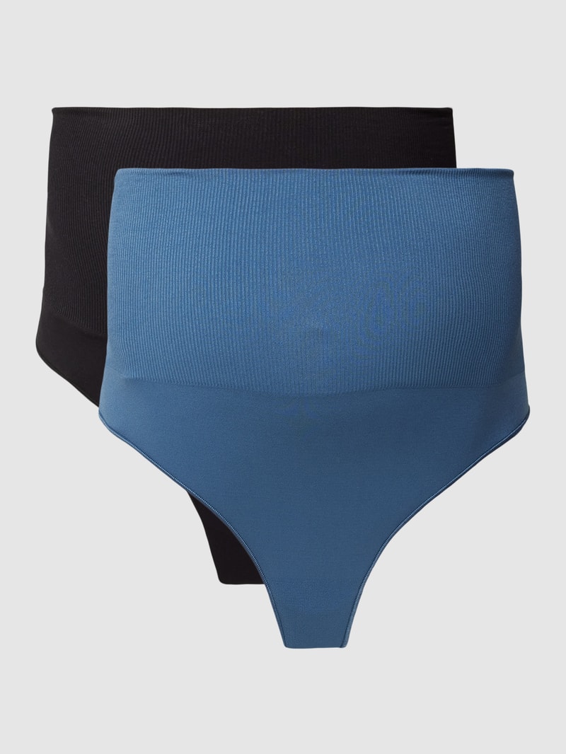 Umstands-String mit hohem Bund Modell 'LILJA' im 2er-Pack in blau