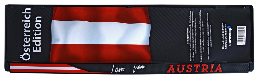 Kennzeichenhalter mit Druck "i am from Austria" für Österreich, 1 Stück - ATU