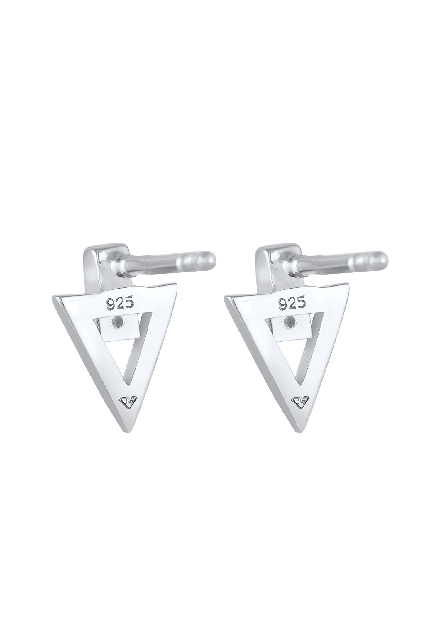 Orecchini da donna Elli - Triangolo classico con pietre di zirconi cubici in argento sterling 925 placcato oro
