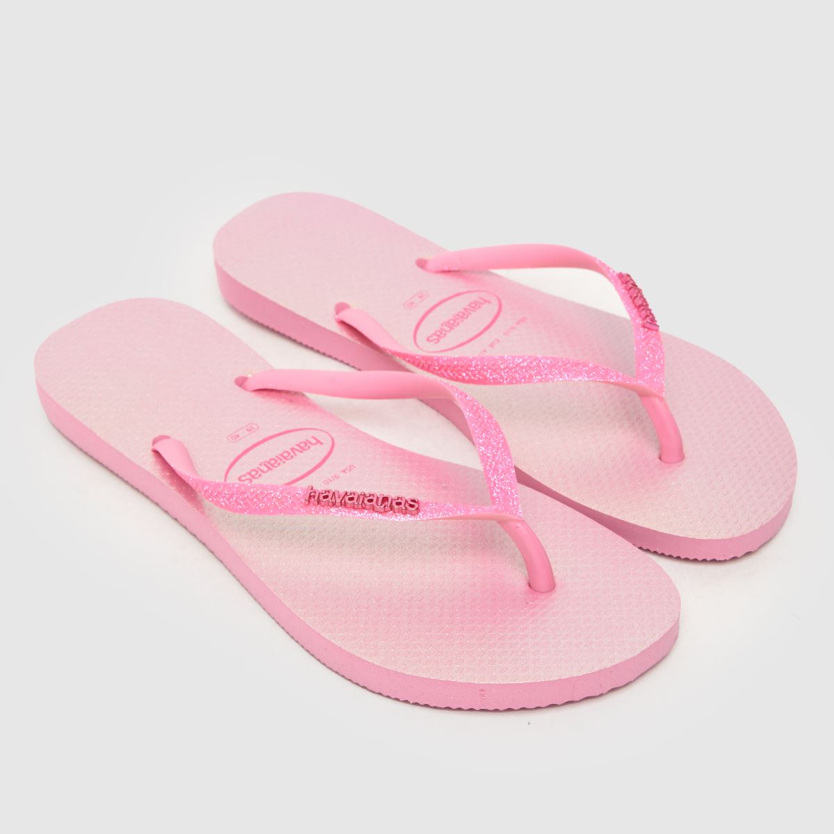 Havaianas – Rosa smala glitter-iriserande sandaler