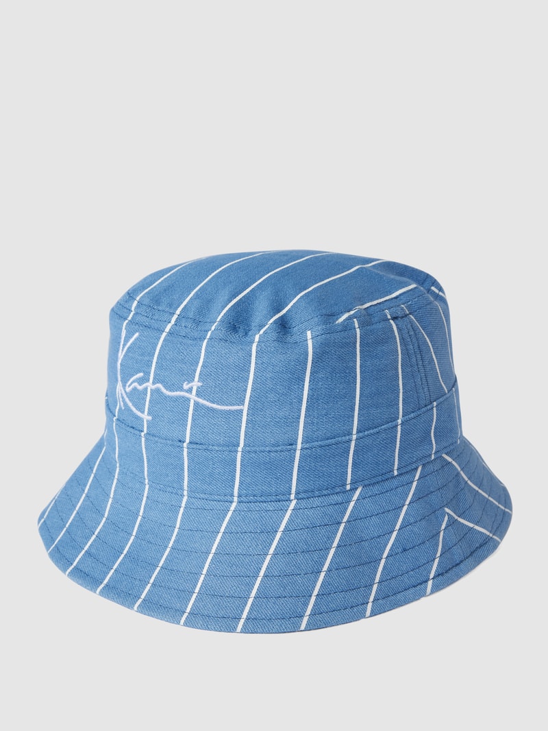 Bucket Hat mit Streifenmuster in blau