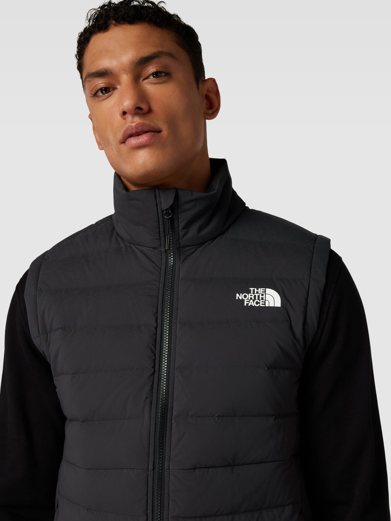 Steppweste mit Label-Detail Modell 'BELLEVIEW' in schwarz