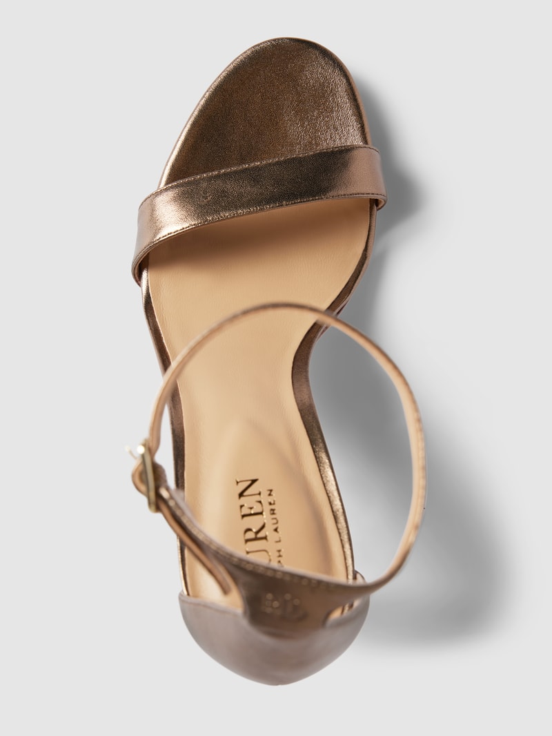 Sandalette aus Leder mit Dornschließe Modell 'ALLIE' in gold