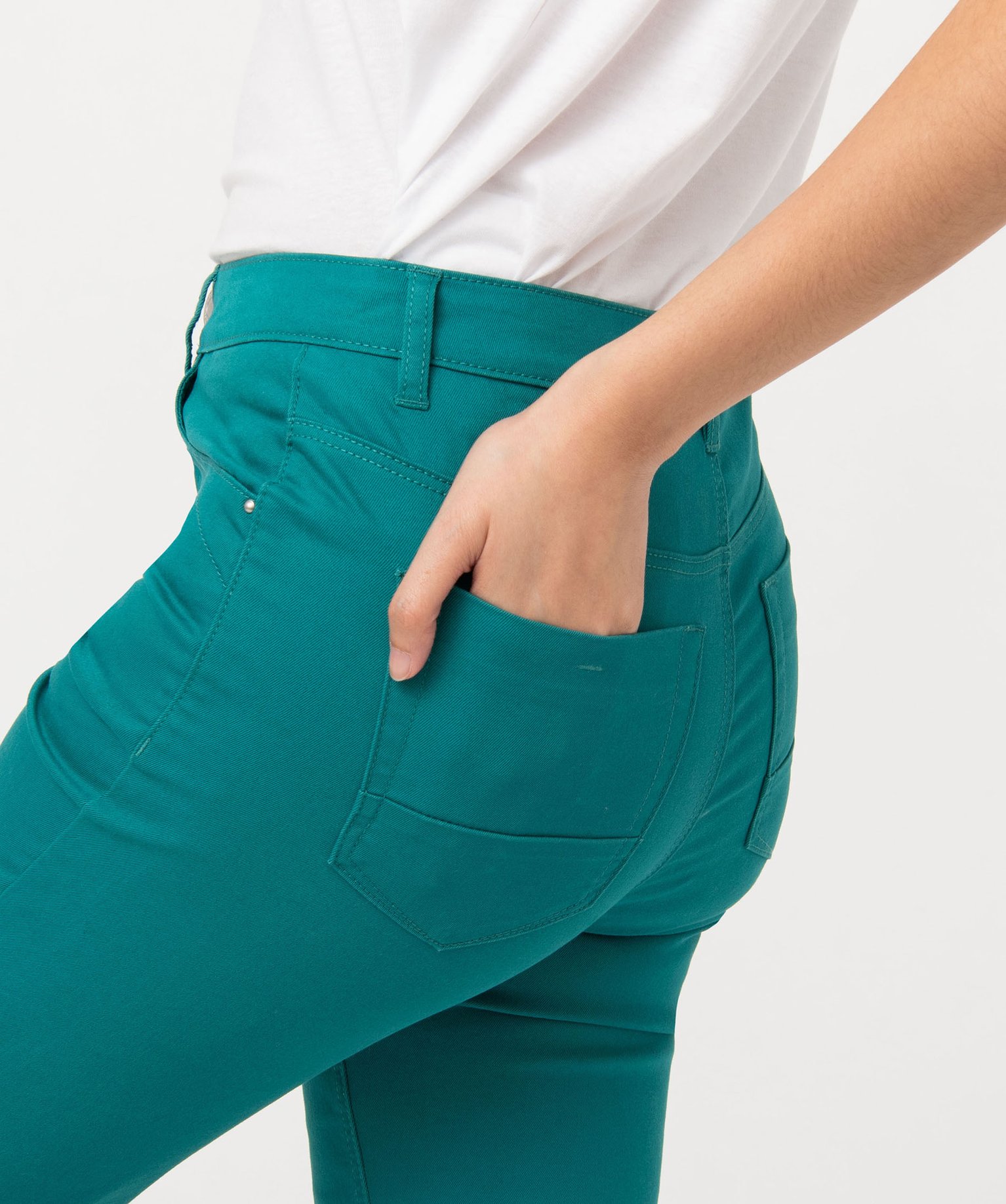 Pantalon femme coupe Regular taille normale bleu | GEMO