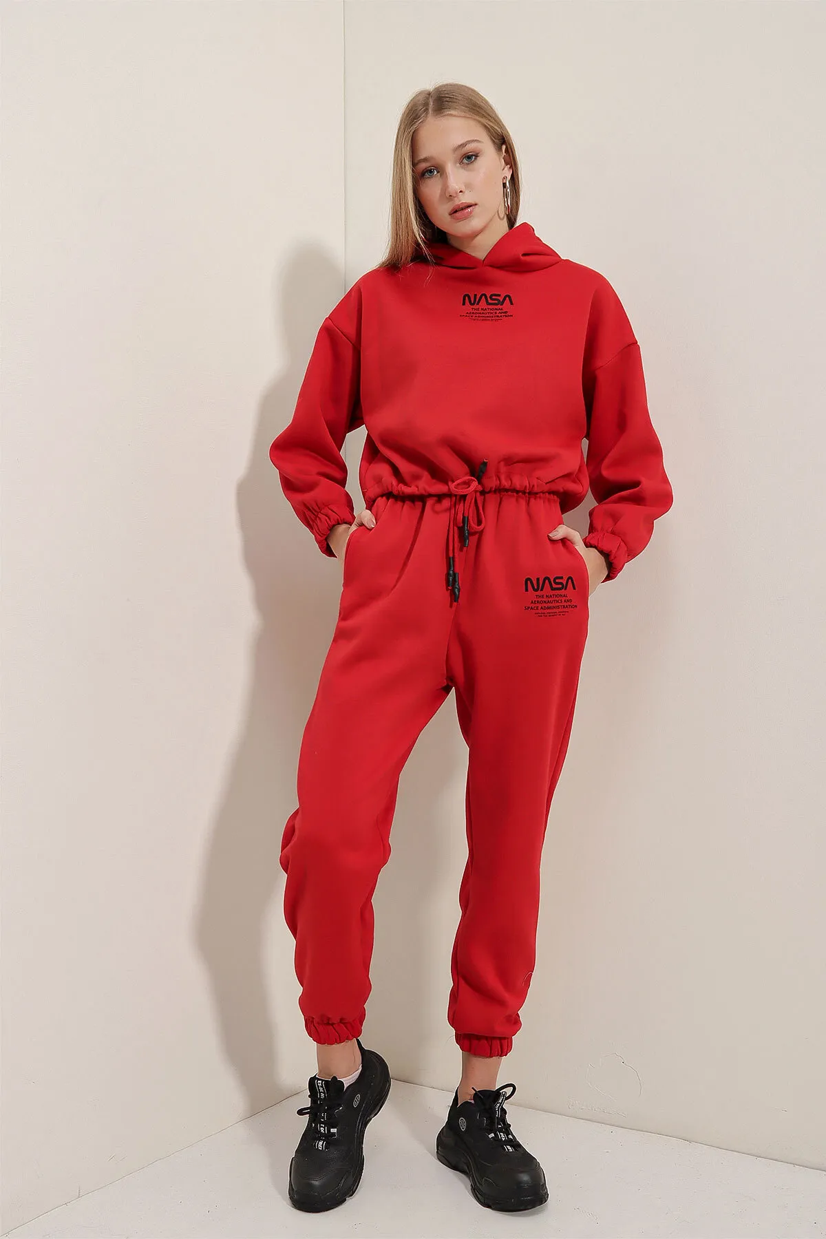 Bigdart  55313 Bedrucktes NASA-Trainingsanzug-Set – Rot