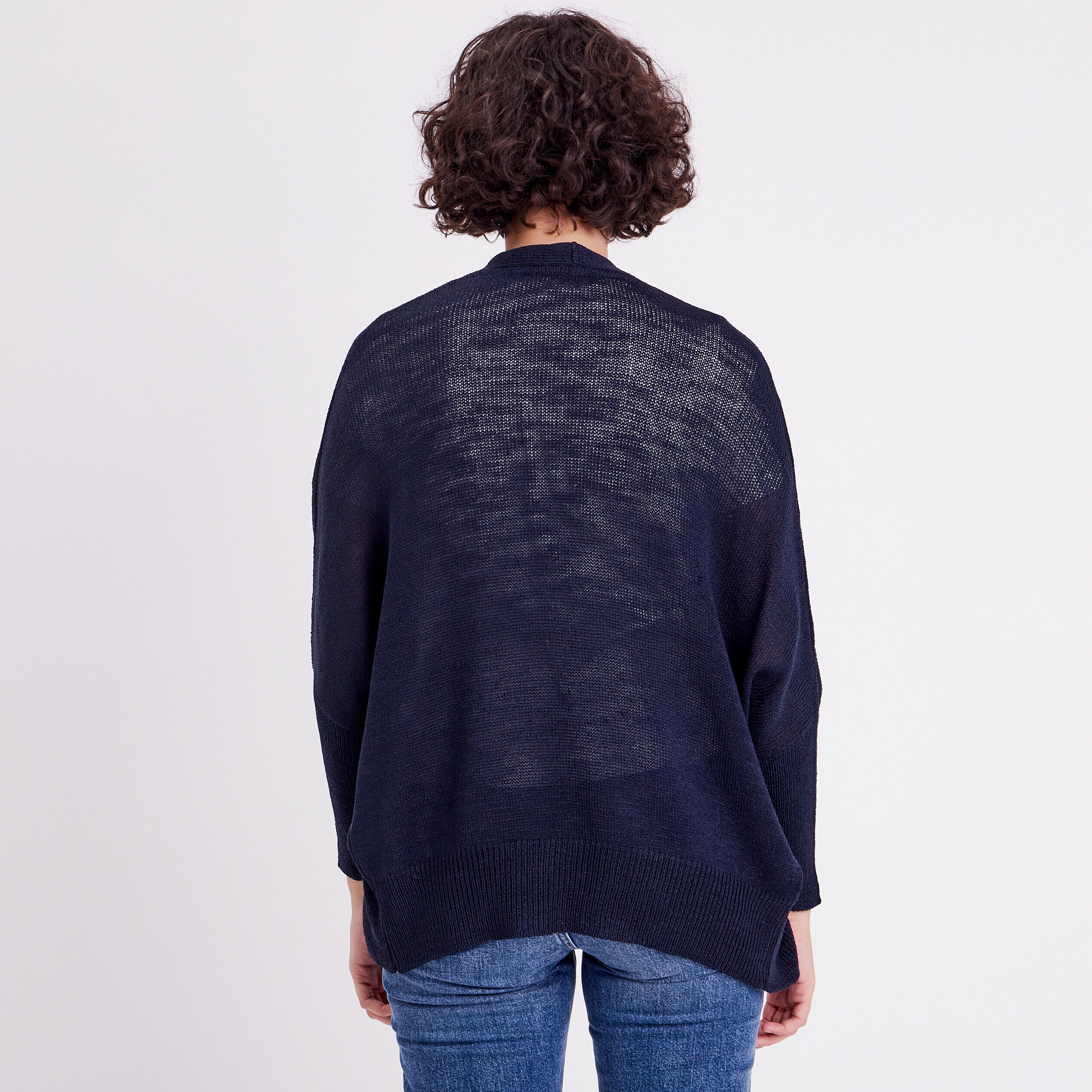 Gilet manches papillons bleu marine femme | Cache Cache