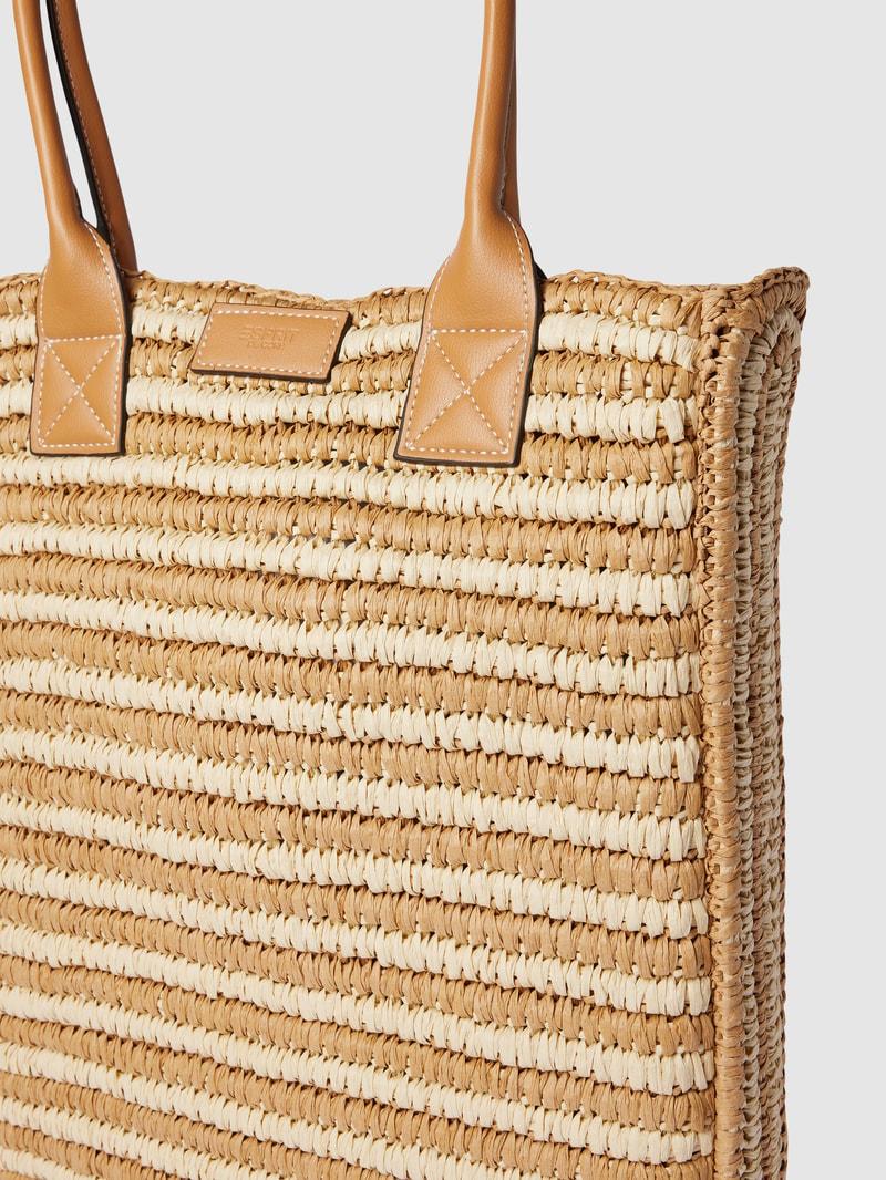 Tote Bag in Flecht-Optik Modell 'Rachel' in camel