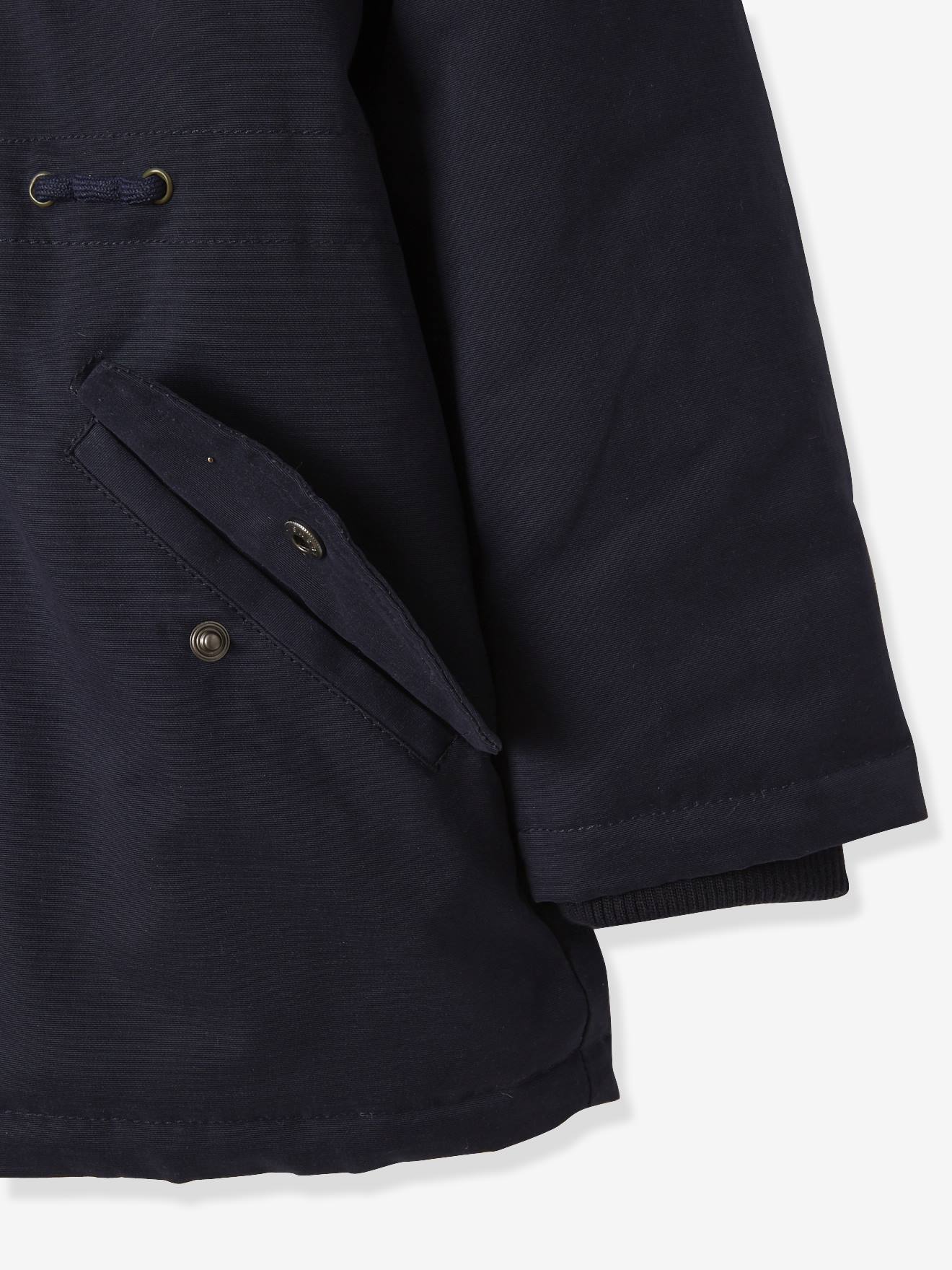 Parka garçon doublée peluche encre