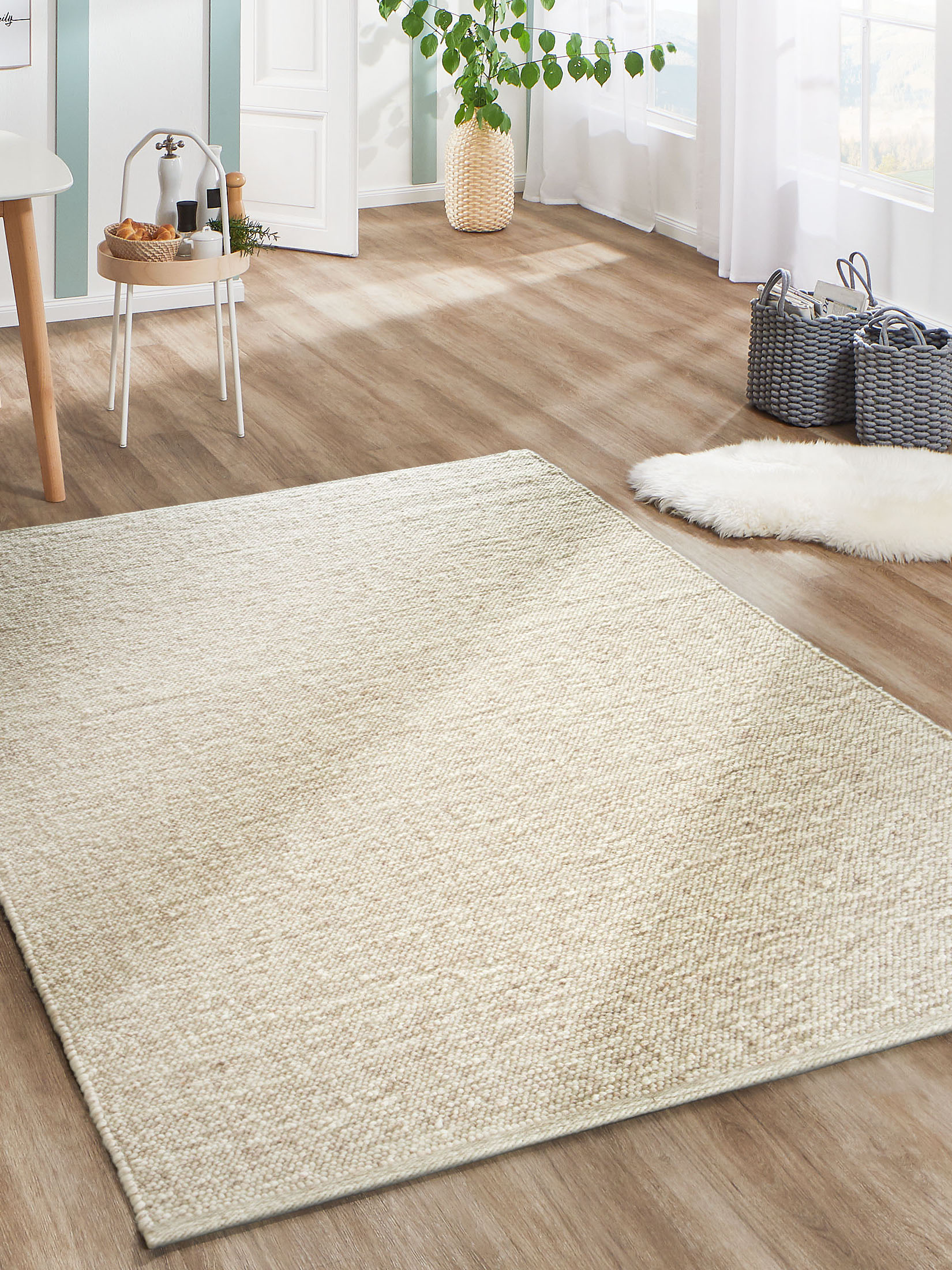 Weißach Woll-Teppich, Beige