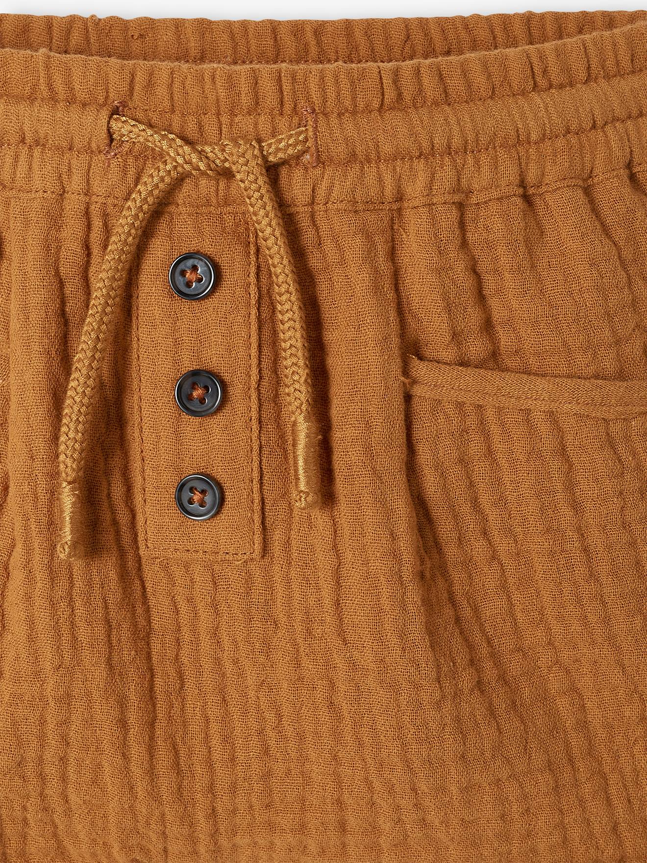 Short en gaze de coton bébé caramel