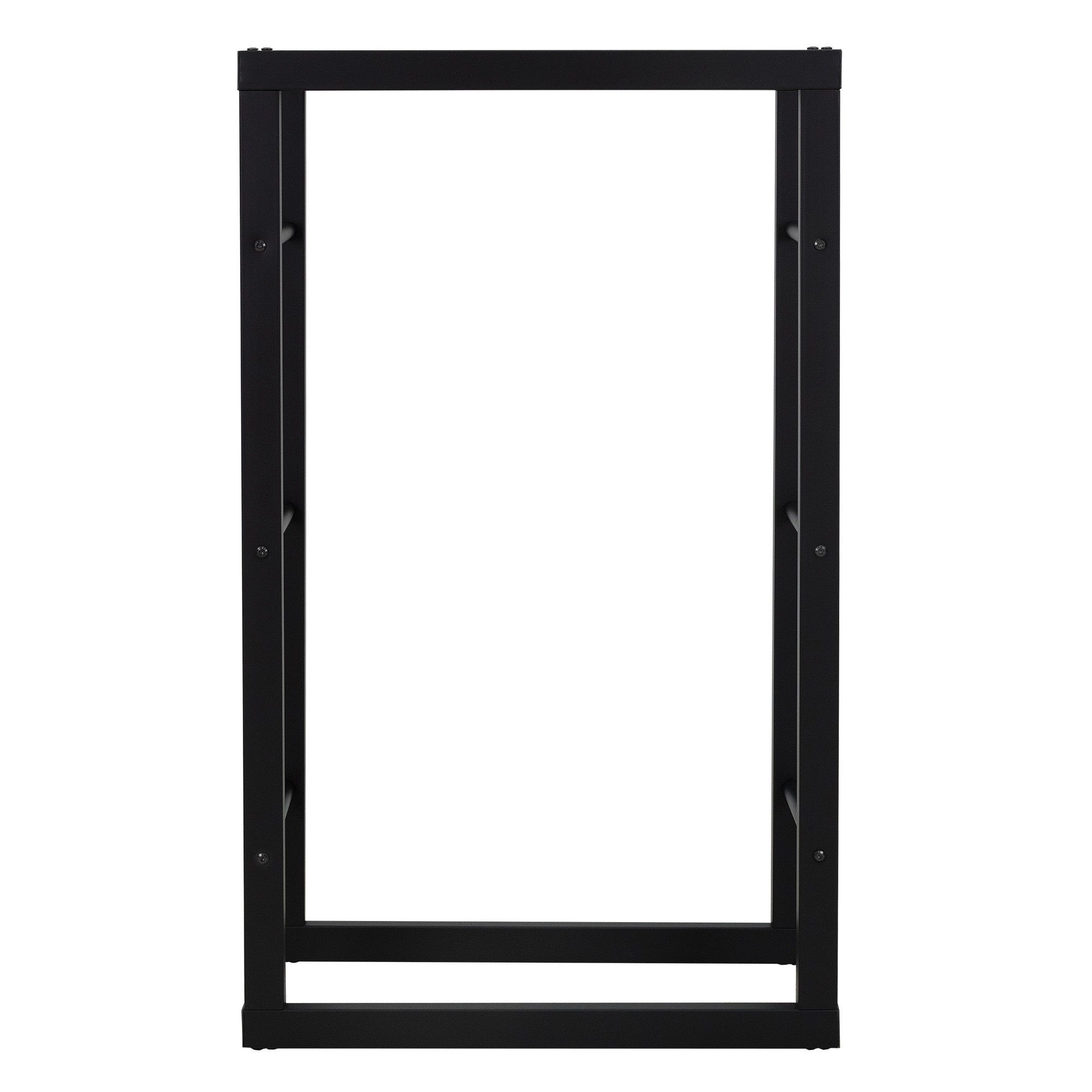 ML-DESIGN Kaminholzregal Brennholzregal Holzaufbewahrung Kaminholzständer Kaminholzhalter, BxTxH:60x25x100 cm, Schwarz 60x100x25cm rechteckig Metall Innen/Außen für Kamin/Ofen