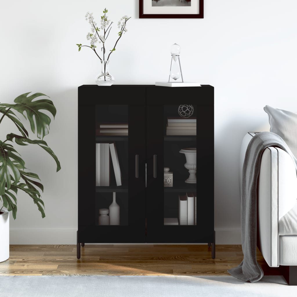 vidaXL Sideboard Sideboard Schwarz 69,5x34x90 cm Holzwerkstoff (1 St)